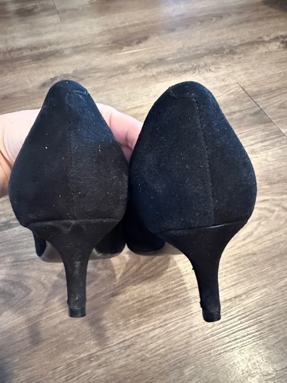 Talbots Black Suede Leather Kitten Heel Pump Size 6.5